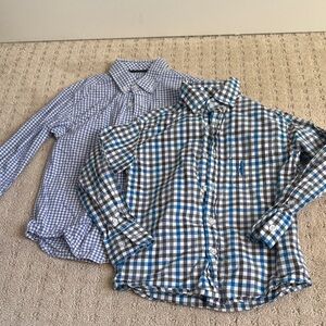 johnnie-O Kids Blue and White Plaid Button Down Shirts